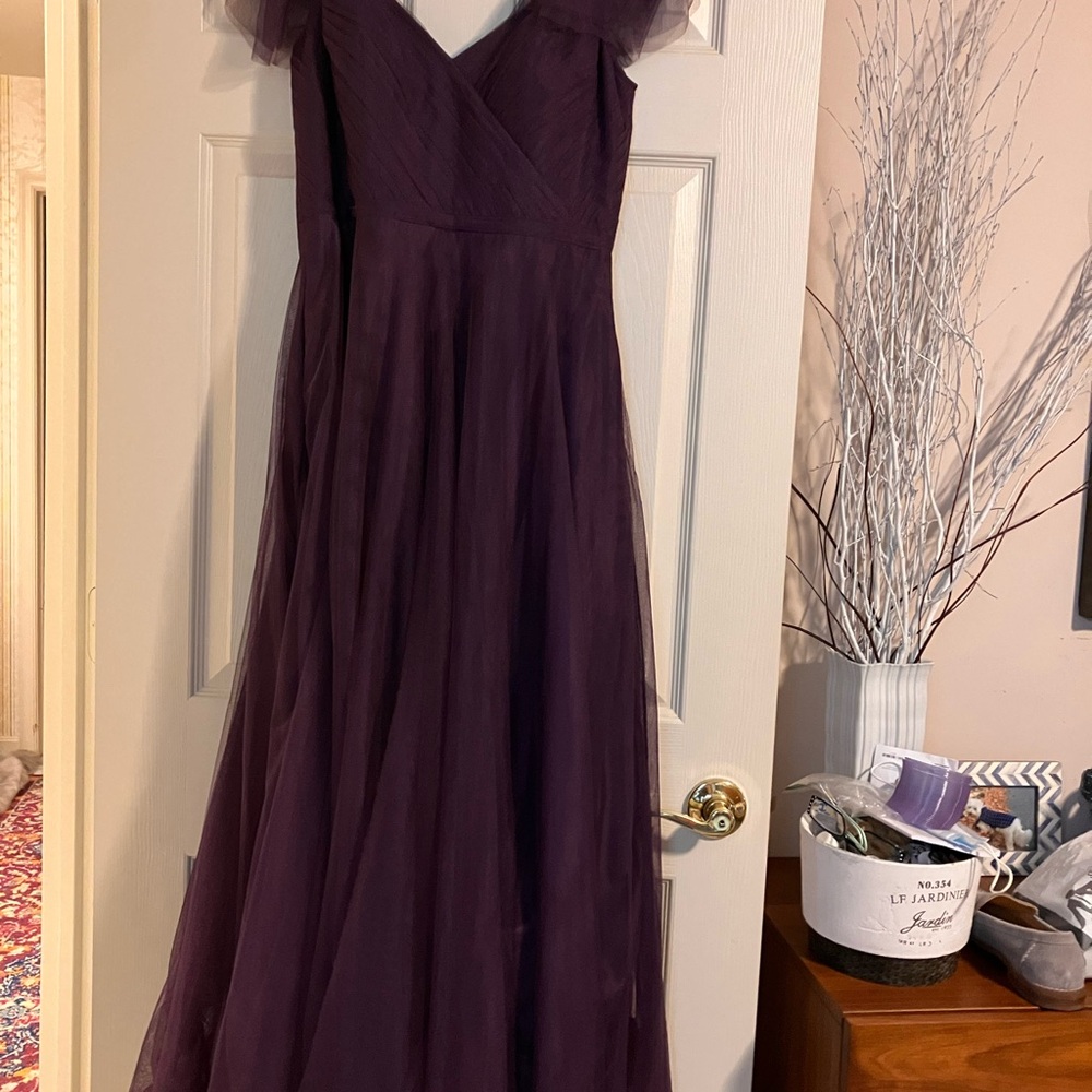 Plum netting formal dress